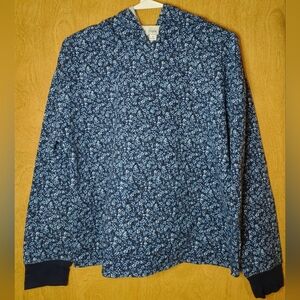J. Crew Floral Blue Women's Hoodie M